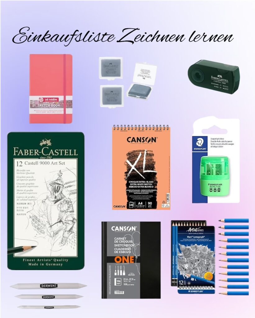 Einkaufsliste „Zeichnen lernen“: Was braucht man als Anfänger?